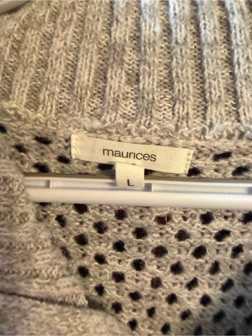 Maurices Light Gray Open-Knit Women's Cardigan